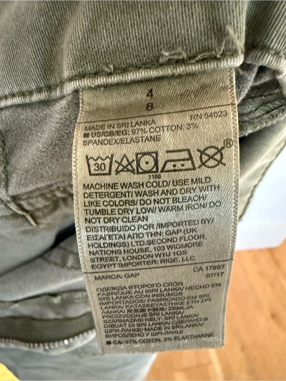 High Rise Girlfriend Chinos in Olive Green - Picture 8 of 10